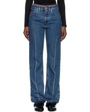 Jil Sander ブルー ダイアゴナル コットン デニム ジーンズ