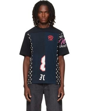 Marine Serre Regenerated Graphic Jersey Crewneck T-Shirt - Blue