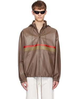 The Row Jilly Leather Jacket - Brown