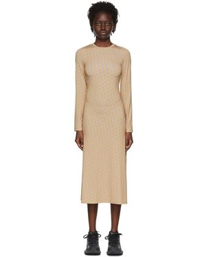 ROKH Brown Polyester Mid-length Dress - Black