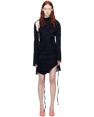 OTTOLINGER Navy Twisted Denim Minidress - Black