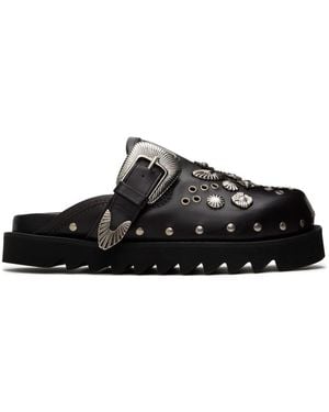 Toga Virilis Eyelet Metal Sabot Loafers - Black