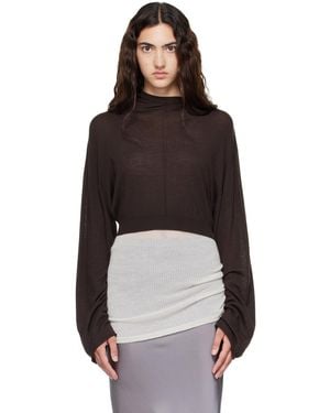 Rick Owens Tower Cropped Tunic Hoodie - Black