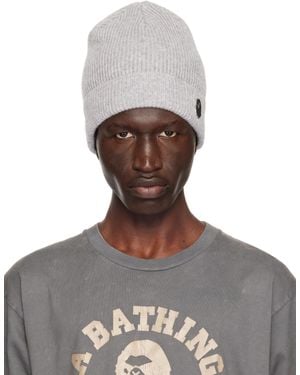 A Bathing Ape One Point Knit Beanie - Grey