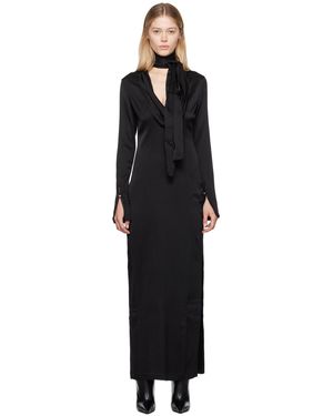 Blumarine Robe longue noire à col bénitier