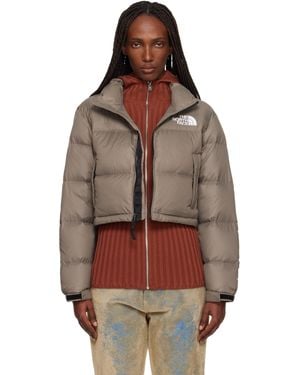 The North Face Taupe Nuptse Short Down Jacket - Brown