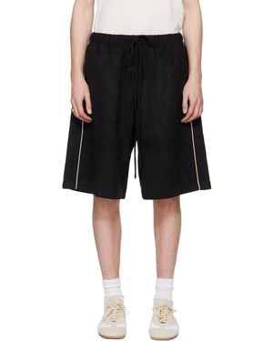 Fear Of God Signature Relaxed Faux-Suede Shorts - Black