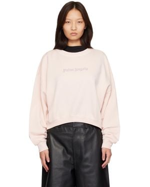 Palm Angels Stud Logo Crew Sweatshirt - White
