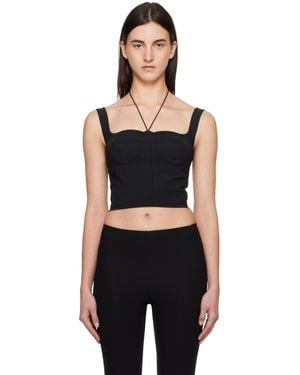 Nensi Dojaka Quilted Cups Bustier Top - Black
