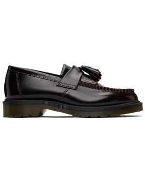 Dr. Martens Burgundy Adrian Smooth Leather Kiltie Loafers - Black