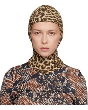 Duran Lantink Tan Jersey Printed Balaclava - Green