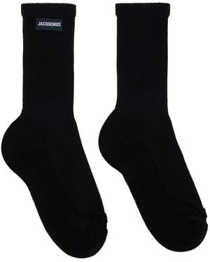 Jacquemus 'les Chaussettes À L'envers' Socks - Black