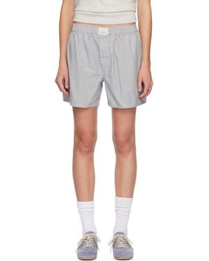 ERL Light Check Boxer Boy Shorts - Black