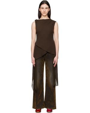 Ganni Marl Mesh Top - Black