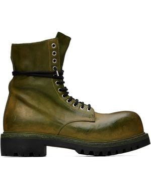 A Diciannoveventitre Khaki Prisma Combat Boots - Green