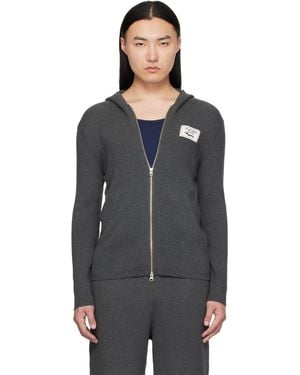 Charles Jeffrey Animal Knitted Zip Hoodie - Black
