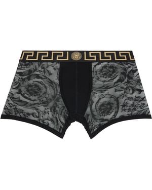Versace Mesh-Jersey Stretch Boxer Briefs - Black