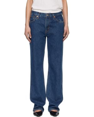 RE/DONE ブルー 90S ミッドライズ ルーズジーンズ