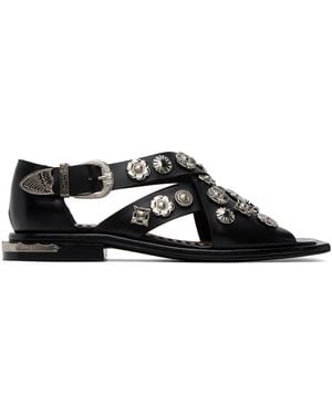 Toga Embellished Sandals - Black