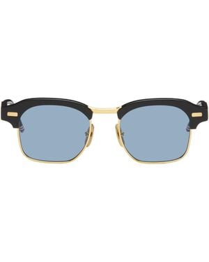 Thom Browne Acetate & Titanium Square Sunglasses - Blue