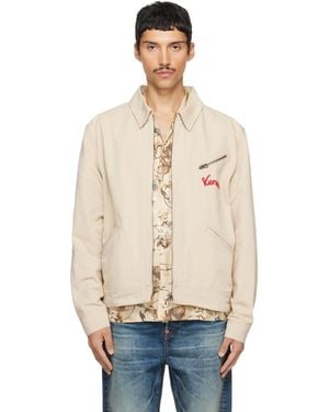 KENZO Paris Varsity' Embroidered Genderless Workwear Jacket - Natural