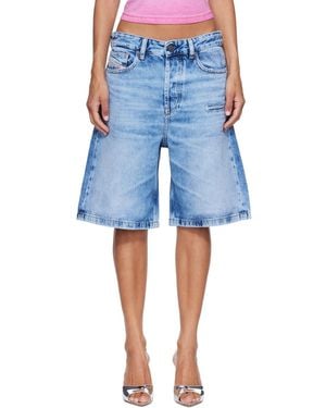 DIESEL Relaxed Fluid Denim Shorts - Blue