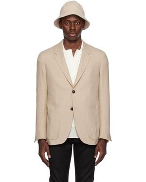 ZEGNA Zegn ノッチドラペルカラー テーラードジャケット - ナチュラル