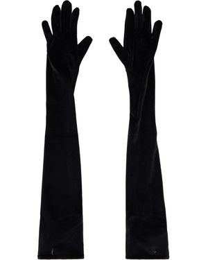 Mugler Velour Gloves - Black