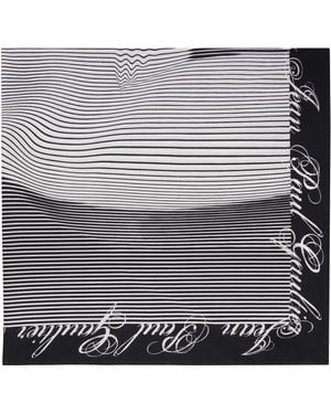 Jean Paul Gaultier Pareo Printed Pinstripes Body Morphing Scarf - Blue