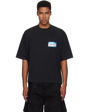 関税込【VETEMENTS】vet cropped boxy t-shirt Black VET CROPPED CROPPED BOXY BLACK T-SHIRT