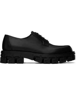 Versace Derbys portico noirs à motif à clé grecque
