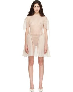 Simone Rocha Puff Sleeve Cord Hip Minidress - Natural