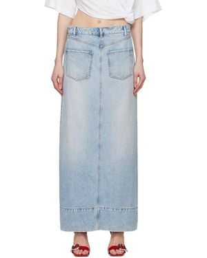 Sportmax Faded Denim Maxi Skirt - Black