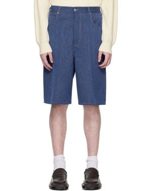 Bottega Veneta Melange Drill Shorts - Blue
