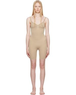 Skims Seamless Sculpt Mid Thigh Bodysuit - Black