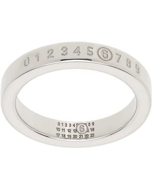 MM6 by Maison Margiela Numeric Minimal Signature Ring - Metallic