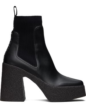 Stella McCartney Skyla Heeled Sock Chelsea Boots - Black