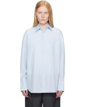 AURALEE Suvin High Count Cloth Stripe Shirt - White