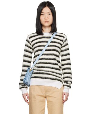 Marni Pull blanc cassé et noir à rayures