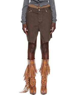 August Barron Display Denim Skirt - Brown