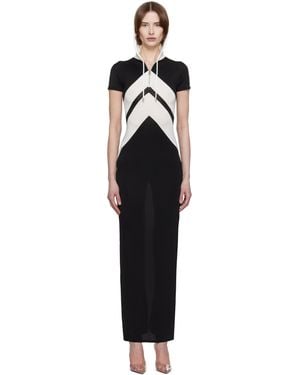 Jean Paul Gaultier ブラック＆ホワイト The Chevrons マキシワンピース