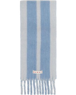Marni Striped Alpaca Scarf - Blue