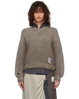 Maison Mihara Yasuhiro Sun Faded Like Knit Jumper - Brown