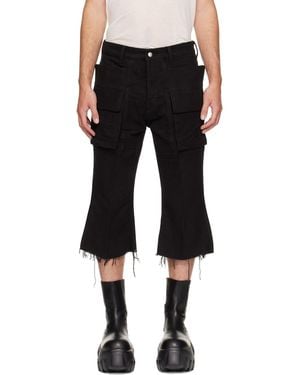 Rick Owens Tower Bolan Cutoff Cargo Trousers - Black