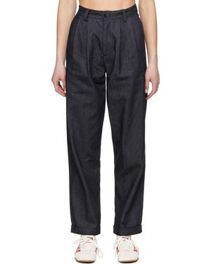 Carter Young Jean Bleu Marine À Plis - Noir