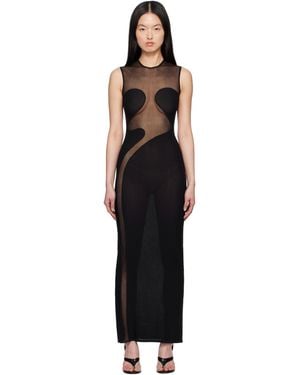 Alaïa Knit Molded Bodycon Maxi Dress - Black