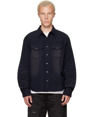 MMIC Ridge Herringbone Shirt - Blue