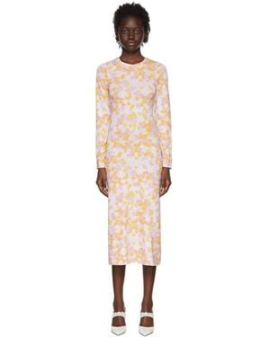 ROKH Pink Polyester Mid-length Dress - Black