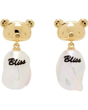 Jiwinaia Rilakkuma Edition Bliss Baroque Pearl Earrings - White