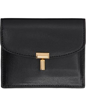 TOTEME T-Lock Leather Card Holder - Black